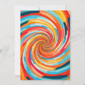 Retro Groovy Vortex Wavy Abschluss Einladung (Rückseite)