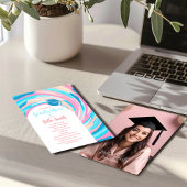 Retro Groovy Vortex Wavy Pastel Abschluss Einladung