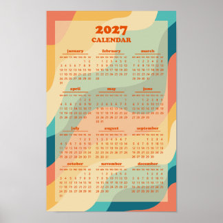 Retro Groovy Wave 70er Jahre Vintage Style 2027 Ka Poster