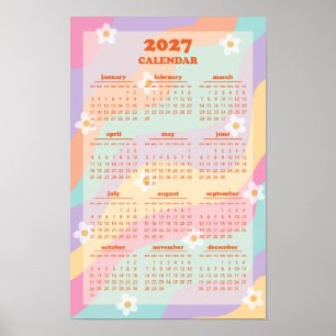 Retro Groovy Wave 70er Jahre Vintage Style 2027 Ka Poster