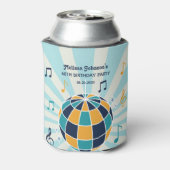 Retro Groovy Wave Disco Ball Musical Blue Geburtst Dosenkühler (Kanne Rückseite)