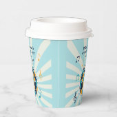 Retro Groovy Wave Disco Ball Musical Blue Geburtst Pappbecher (Rechts)