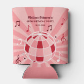 Retro Groovy Wave Disco Ball Musikalisches Rosa Ge Dosenkühler (Rückseite)