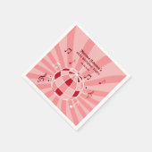 Retro Groovy Wave Disco Ball Musikalisches Rosa Ge Serviette (Ecke)