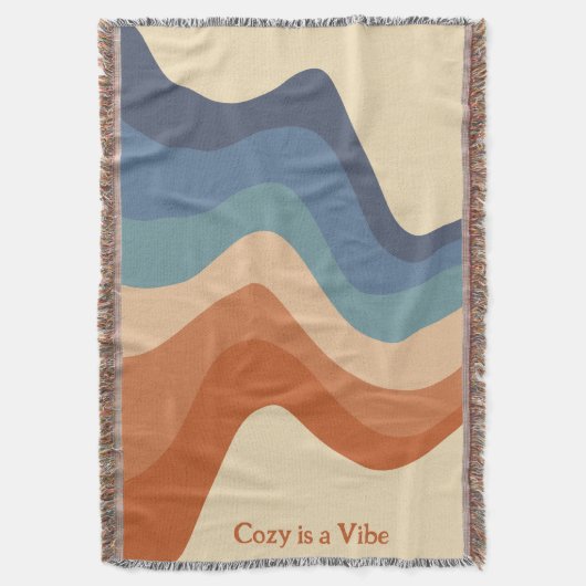 Retro Groovy Wave Pattern Cosy ist ein Vibe Decke (Vorderseite Vertikal)
