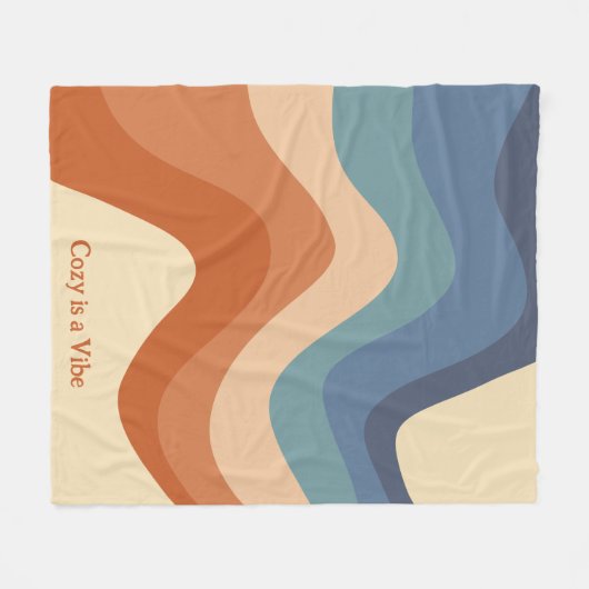 Retro Groovy Wave Pattern Cosy ist ein Vibe Fleecedecke (Vorderseite (Horizontal))
