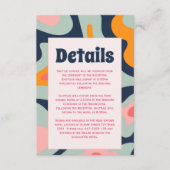 Retro Groovy Waves Colorful Wedding Begleitkarte (Vorderseite)