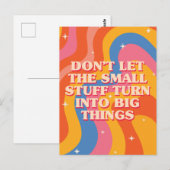 Retro Groovy Waves With Mindfulness Mantra Postkarte (Vorne/Hinten)