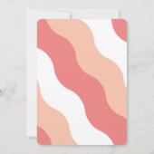 Retro Groovy Wavy Baby Girl Dusche Einladung (Rückseite)