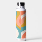 Retro Groovy Wavy Muster Personalisiert Name Trinkflasche (Rechts)