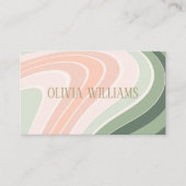 Retro Groovy Wavy Muster Visitenkarte (Vorderseite)