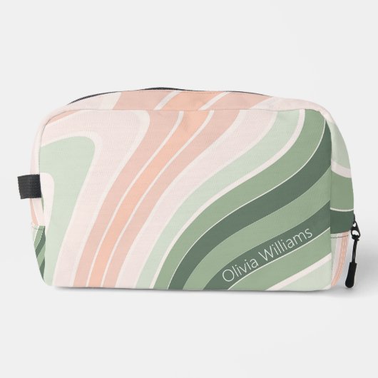 Retro Groovy Wavy Muster Waschbeutel (Vorderseite)