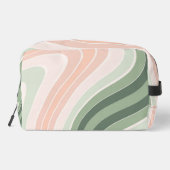 Retro Groovy Wavy Muster Waschbeutel (Rückseite)