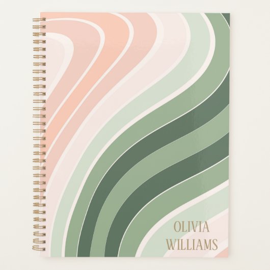 Retro Groovy Wavy Pattern Planer (Vorderseite)