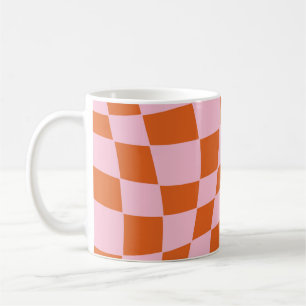Retro Groovy Wavy Psychedelic Checkerboard Karo Y Kaffeetasse