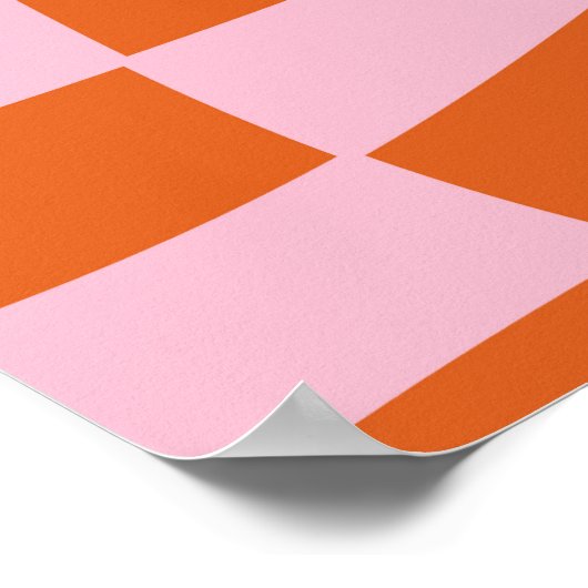 Retro Groovy Wavy Psychedelic Checkerboard Karo Y Poster (Ecke)