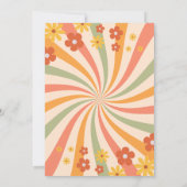 Retro Groovy Wavy Sunshine Blume Gender Reveal Einladung (Rückseite)