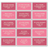 Retro Groovy Wedding individuelle Gastadresse der Aufkleber (Vorderseite)