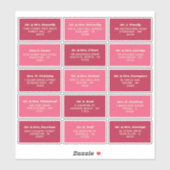 Retro Groovy Wedding individuelle Gastadresse der  Aufkleber (Blatt)