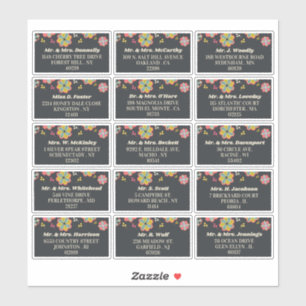 Retro Groovy Wedding individuelle Gastadresse der  Aufkleber