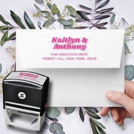 Retro Groovy Wedding Permastempel