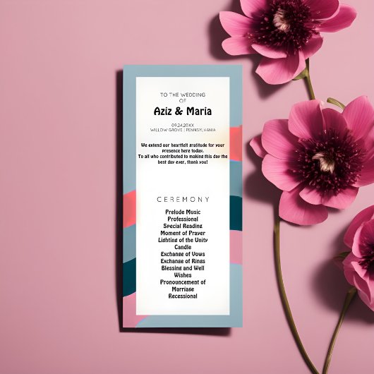 Retro Groovy Wedding Program - Eine farbenfrohe Re Programm