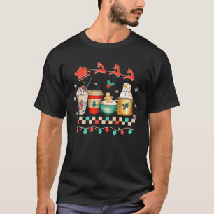 Retro Groovy Weihnachten Kaffee Frauen Winter Gemü T-Shirt