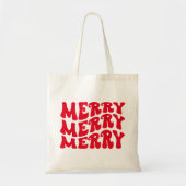 Retro Groovy Weihnachts Tote Tasche Urlaubstaschen (Vorne)