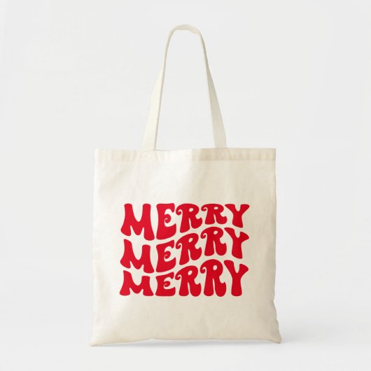Retro Groovy Weihnachts Tote Tasche Urlaubstaschen (Vorne)