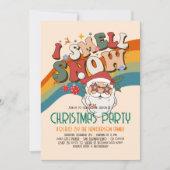 Retro Groovy Weihnachts Weihnachtsfeier Einladung (Vorderseite)