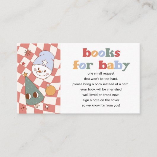 Retro Groovy Weihnachtsbuchanfrage Begleitkarte (Vorderseite)