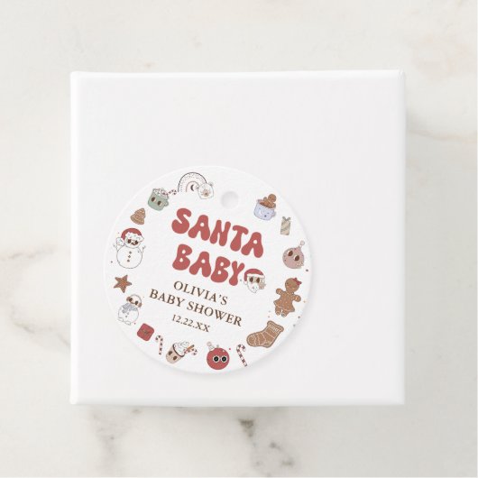 Retro Groovy Weihnachtsdusche Geschenkanhänger (Beispiel)