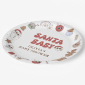 Retro Groovy Weihnachtsdusche Pappteller (Schrägansicht)