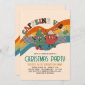Retro Groovy Weihnachtsfeier Einladung (Vorne/Hinten)