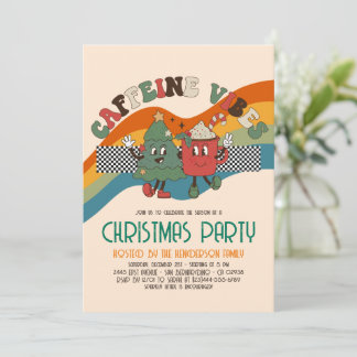 Retro Groovy Weihnachtsfeier Einladung