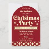 Retro Groovy Weihnachtsfeier Einladung (Vorderseite)