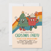 Retro Groovy Weihnachtsfeier Einladung (Vorderseite)
