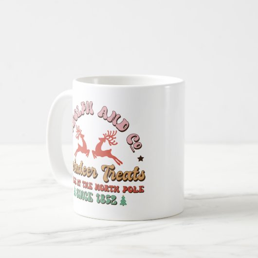 Retro Groovy Weihnachtsfeiertag Kaffeetasse (Vorderseite Links)