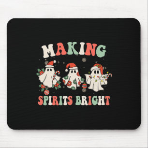Retro Groovy Weihnachtsgeist macht Geister hell Mousepad