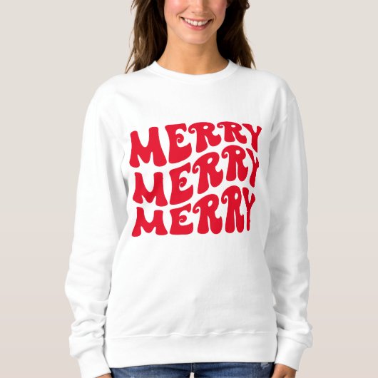 Retro Groovy Weihnachtspulli Sweatshirt (Vorderseite)