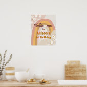 Retro Groovy Welcome Hippie Daisy Girl Birthday Po Poster (Küche)