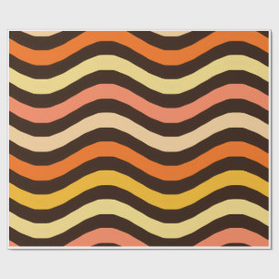 Retro Groovy Wellen Nahtloses Muster Geschenkpapier