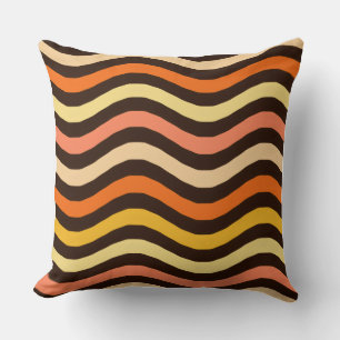 Retro Groovy Wellen Nahtloses Muster Kissen