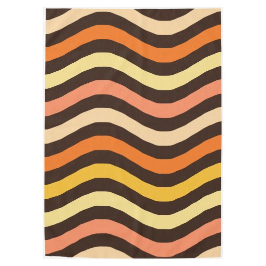 Retro Groovy Wellen Nahtloses Muster Tischdecke (Vorderseite)