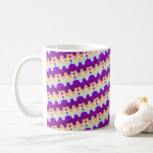Retro Groovy Wellenmuster Lila und Gelb Kaffeetasse