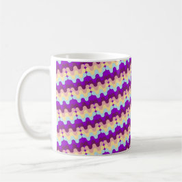 Retro Groovy Wellenmuster Lila und Gelb Kaffeetasse