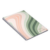 Retro Groovy Wellenmuster Notizblock (Rechte Seite)