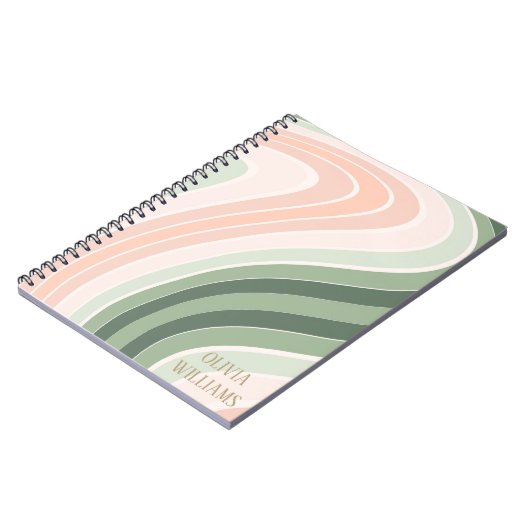 Retro Groovy Wellenmuster Notizblock (Linke Seite)