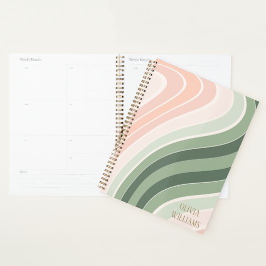 Retro Groovy Wellenmuster Planer (Anzeige)