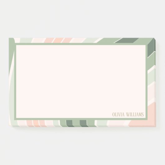 Retro Groovy Wellenmuster Post-it Klebezettel (Vorderseite)